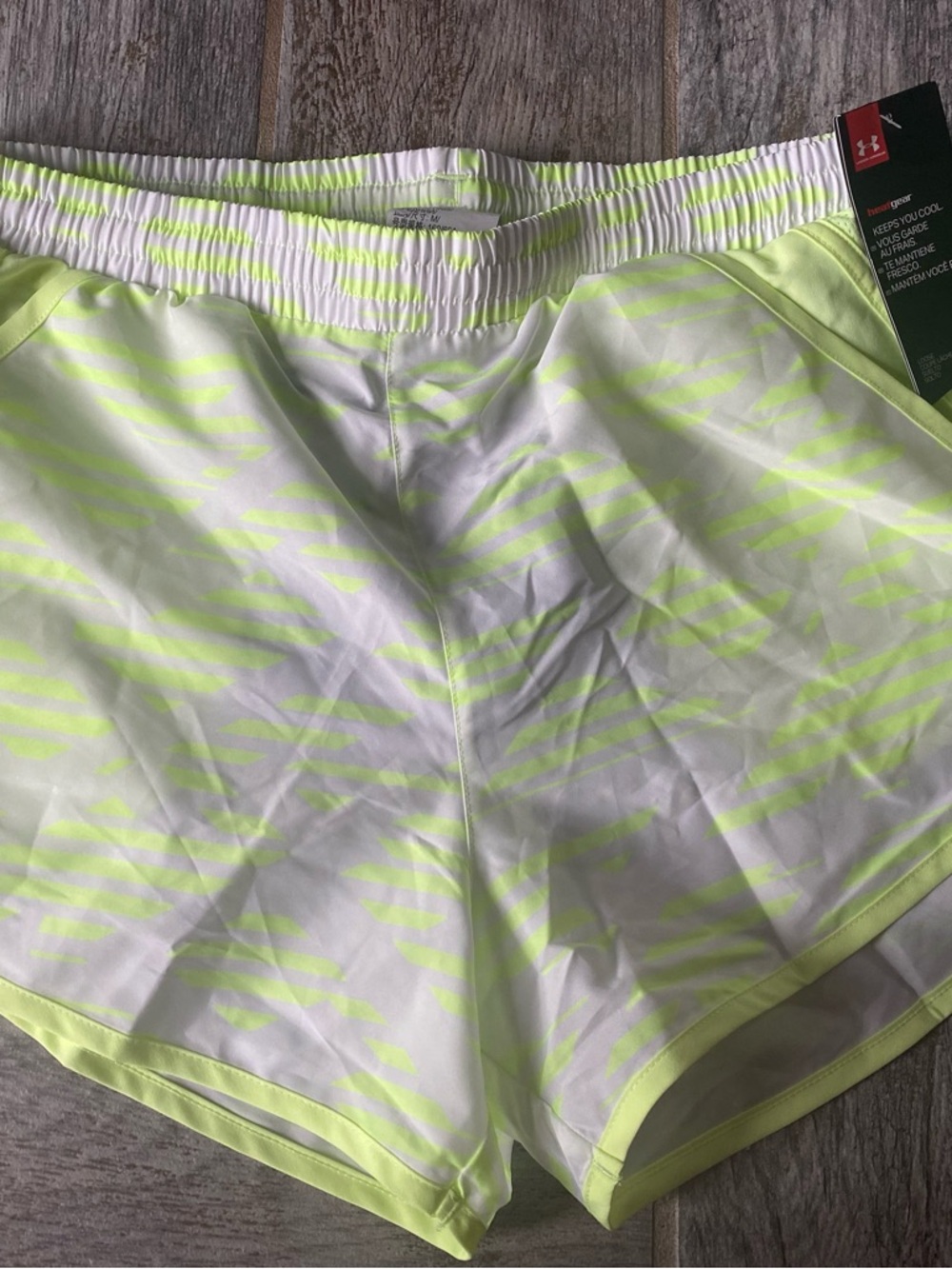 Under Armour Neon Yellow Active Shorts Medium NWT